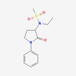 molecular formula C13H18N2O3S B7593980 N-ethyl-N-(2-oxo-1-phenylpyrrolidin-3-yl)methanesulfonamide 