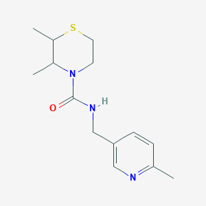 molecular formula C14H21N3OS B7593988 2,3-dimethyl-N-[(6-methylpyridin-3-yl)methyl]thiomorpholine-4-carboxamide 