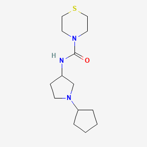 molecular formula C14H25N3OS B7594002 N-(1-cyclopentylpyrrolidin-3-yl)thiomorpholine-4-carboxamide 