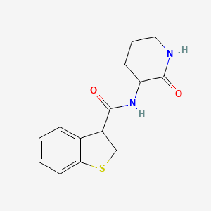 molecular formula C14H16N2O2S B7594013 N-(2-oxopiperidin-3-yl)-2,3-dihydro-1-benzothiophene-3-carboxamide 