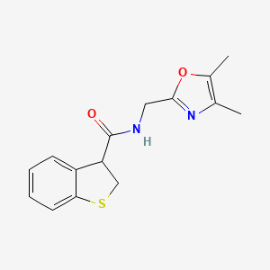 molecular formula C15H16N2O2S B7594021 N-[(4,5-dimethyl-1,3-oxazol-2-yl)methyl]-2,3-dihydro-1-benzothiophene-3-carboxamide 