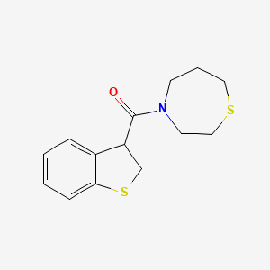 molecular formula C14H17NOS2 B7594030 2,3-Dihydro-1-benzothiophen-3-yl(1,4-thiazepan-4-yl)methanone 