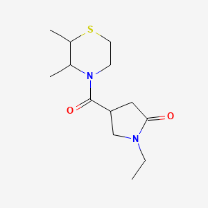 molecular formula C13H22N2O2S B7594042 4-(2,3-Dimethylthiomorpholine-4-carbonyl)-1-ethylpyrrolidin-2-one 
