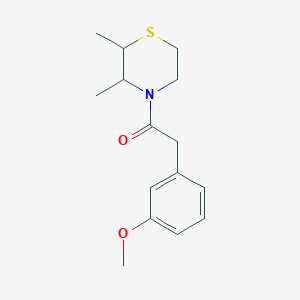 molecular formula C15H21NO2S B7594056 1-(2,3-Dimethylthiomorpholin-4-yl)-2-(3-methoxyphenyl)ethanone 