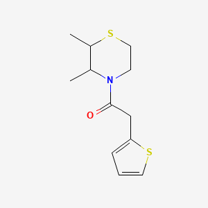 molecular formula C12H17NOS2 B7594061 1-(2,3-Dimethylthiomorpholin-4-yl)-2-thiophen-2-ylethanone 