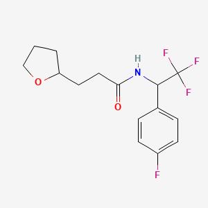 3-(oxolan-2-yl)-N-[2,2,2-trifluoro-1-(4-fluorophenyl)ethyl]propanamide