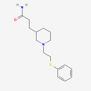 molecular formula C16H24N2OS B7594101 3-[1-(2-Phenylsulfanylethyl)piperidin-3-yl]propanamide 