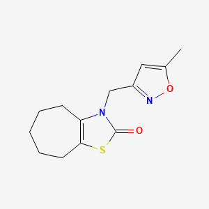 molecular formula C13H16N2O2S B7594102 3-[(5-methyl-1,2-oxazol-3-yl)methyl]-5,6,7,8-tetrahydro-4H-cyclohepta[d][1,3]thiazol-2-one 