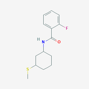 molecular formula C14H18FNOS B7594121 2-fluoro-N-(3-methylsulfanylcyclohexyl)benzamide 