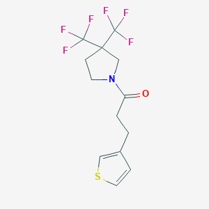 1-[3,3-Bis(trifluoromethyl)pyrrolidin-1-yl]-3-thiophen-3-ylpropan-1-one