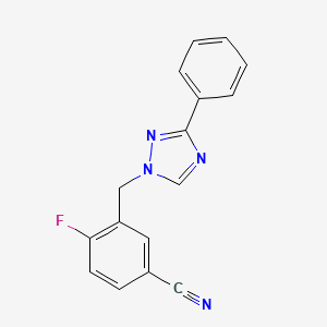4-Fluoro-3-[(3-phenyl-1,2,4-triazol-1-yl)methyl]benzonitrile