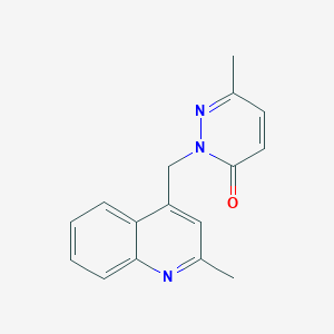 molecular formula C16H15N3O B7594169 6-Methyl-2-[(2-methylquinolin-4-yl)methyl]pyridazin-3-one 