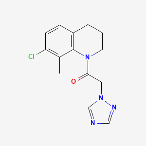 molecular formula C14H15ClN4O B7594191 1-(7-chloro-8-methyl-3,4-dihydro-2H-quinolin-1-yl)-2-(1,2,4-triazol-1-yl)ethanone 