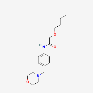 molecular formula C18H28N2O3 B7594234 N-[4-(morpholin-4-ylmethyl)phenyl]-2-pentoxyacetamide 