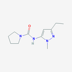 N-(5-ethyl-2-methylpyrazol-3-yl)pyrrolidine-1-carboxamide