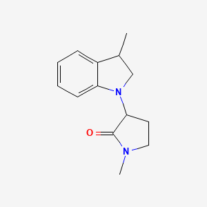 molecular formula C14H18N2O B7594278 1-Methyl-3-(3-methyl-2,3-dihydroindol-1-yl)pyrrolidin-2-one 