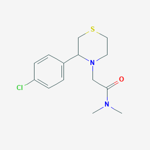 molecular formula C14H19ClN2OS B7594280 2-[3-(4-chlorophenyl)thiomorpholin-4-yl]-N,N-dimethylacetamide 