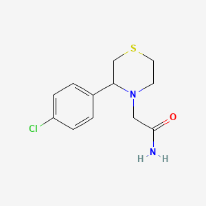 molecular formula C12H15ClN2OS B7594282 2-[3-(4-Chlorophenyl)thiomorpholin-4-yl]acetamide 
