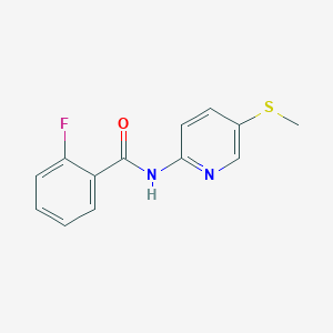 molecular formula C13H11FN2OS B7594286 2-fluoro-N-(5-methylsulfanylpyridin-2-yl)benzamide 