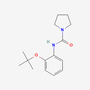 molecular formula C15H22N2O2 B7594293 N-[2-[(2-methylpropan-2-yl)oxy]phenyl]pyrrolidine-1-carboxamide 