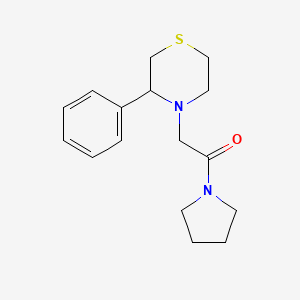 molecular formula C16H22N2OS B7594298 2-(3-Phenylthiomorpholin-4-yl)-1-pyrrolidin-1-ylethanone 