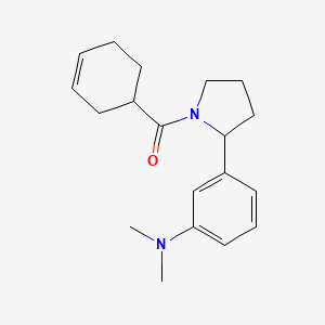 molecular formula C19H26N2O B7594318 Cyclohex-3-en-1-yl-[2-[3-(dimethylamino)phenyl]pyrrolidin-1-yl]methanone 