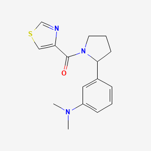 molecular formula C16H19N3OS B7594326 [2-[3-(Dimethylamino)phenyl]pyrrolidin-1-yl]-(1,3-thiazol-4-yl)methanone 