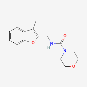 molecular formula C16H20N2O3 B7594336 3-methyl-N-[(3-methyl-1-benzofuran-2-yl)methyl]morpholine-4-carboxamide 