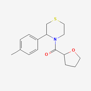 molecular formula C16H21NO2S B7594359 [3-(4-Methylphenyl)thiomorpholin-4-yl]-(oxolan-2-yl)methanone 