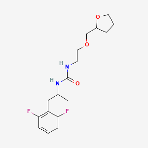 molecular formula C17H24F2N2O3 B7594360 1-[1-(2,6-Difluorophenyl)propan-2-yl]-3-[2-(oxolan-2-ylmethoxy)ethyl]urea 