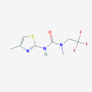 molecular formula C8H10F3N3OS B7594362 1-Methyl-3-(4-methyl-1,3-thiazol-2-yl)-1-(2,2,2-trifluoroethyl)urea 