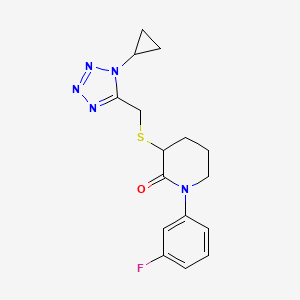 3-[(1-Cyclopropyltetrazol-5-yl)methylsulfanyl]-1-(3-fluorophenyl)piperidin-2-one