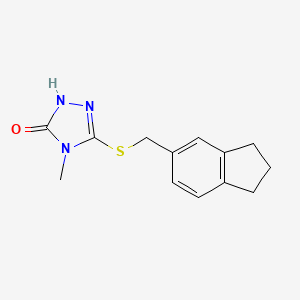 molecular formula C13H15N3OS B7594374 3-(2,3-dihydro-1H-inden-5-ylmethylsulfanyl)-4-methyl-1H-1,2,4-triazol-5-one 