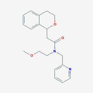 molecular formula C20H24N2O3 B7594430 2-(3,4-dihydro-1H-isochromen-1-yl)-N-(2-methoxyethyl)-N-(pyridin-2-ylmethyl)acetamide 