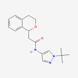 molecular formula C18H23N3O2 B7594451 N-(1-tert-butylpyrazol-4-yl)-2-(3,4-dihydro-1H-isochromen-1-yl)acetamide 