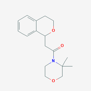 molecular formula C17H23NO3 B7594458 2-(3,4-dihydro-1H-isochromen-1-yl)-1-(3,3-dimethylmorpholin-4-yl)ethanone 