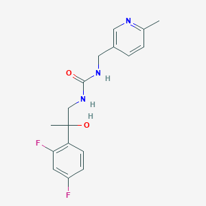 molecular formula C17H19F2N3O2 B7594501 1-[2-(2,4-Difluorophenyl)-2-hydroxypropyl]-3-[(6-methylpyridin-3-yl)methyl]urea 