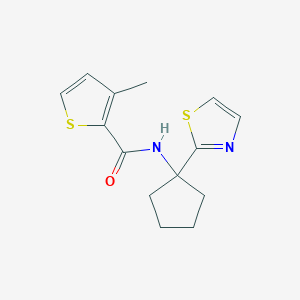 molecular formula C14H16N2OS2 B7594523 3-methyl-N-[1-(1,3-thiazol-2-yl)cyclopentyl]thiophene-2-carboxamide 