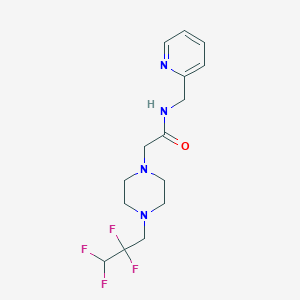 molecular formula C15H20F4N4O B7594529 N-(pyridin-2-ylmethyl)-2-[4-(2,2,3,3-tetrafluoropropyl)piperazin-1-yl]acetamide 