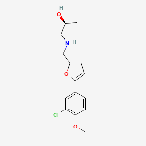 molecular formula C15H18ClNO3 B7594589 (2S)-1-[[5-(3-chloro-4-methoxyphenyl)furan-2-yl]methylamino]propan-2-ol 