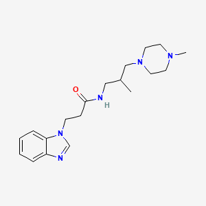 molecular formula C19H29N5O B7594597 3-(benzimidazol-1-yl)-N-[2-methyl-3-(4-methylpiperazin-1-yl)propyl]propanamide 