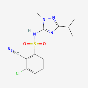 3-chloro-2-cyano-N-(2-methyl-5-propan-2-yl-1,2,4-triazol-3-yl)benzenesulfonamide