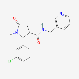 2-(3-chlorophenyl)-1-methyl-5-oxo-N-(pyridin-3-ylmethyl)pyrrolidine-3-carboxamide