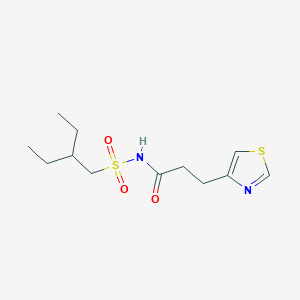 molecular formula C12H20N2O3S2 B7594665 N-(2-ethylbutylsulfonyl)-3-(1,3-thiazol-4-yl)propanamide 
