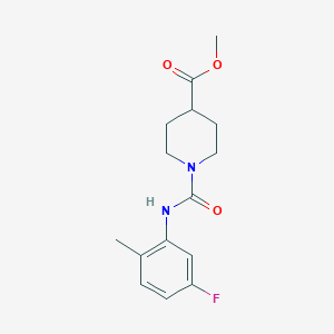 molecular formula C15H19FN2O3 B7594681 Methyl 1-[(5-fluoro-2-methylphenyl)carbamoyl]piperidine-4-carboxylate 