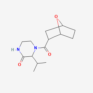 molecular formula C14H22N2O3 B7594698 4-(7-Oxabicyclo[2.2.1]heptane-2-carbonyl)-3-propan-2-ylpiperazin-2-one 