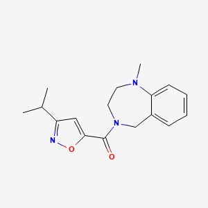 molecular formula C17H21N3O2 B7594701 (1-methyl-3,5-dihydro-2H-1,4-benzodiazepin-4-yl)-(3-propan-2-yl-1,2-oxazol-5-yl)methanone 