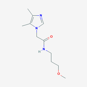 molecular formula C11H19N3O2 B7594718 2-(4,5-dimethylimidazol-1-yl)-N-(3-methoxypropyl)acetamide 