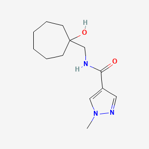 molecular formula C13H21N3O2 B7594733 N-[(1-hydroxycycloheptyl)methyl]-1-methylpyrazole-4-carboxamide 