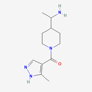 molecular formula C12H20N4O B7594742 [4-(1-aminoethyl)piperidin-1-yl]-(5-methyl-1H-pyrazol-4-yl)methanone 